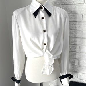 Vintage blouse with amazing buttons detail around sleeves Francesa of Damon